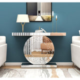 Modern Console Table with Crystal Base Entryway Sofa Table
