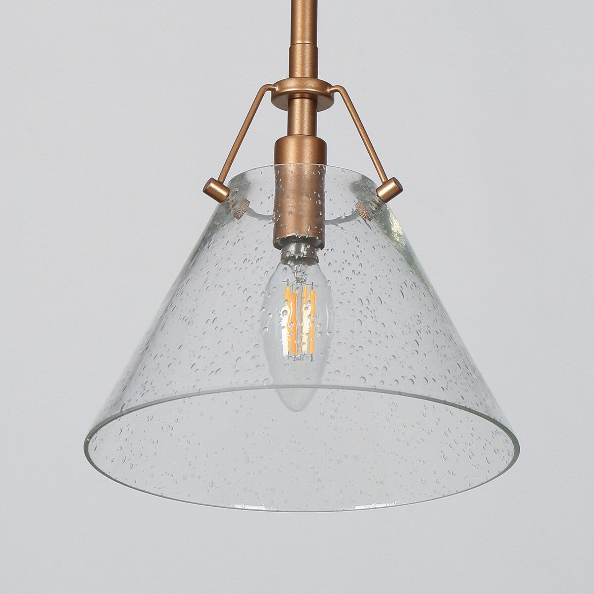 Modern Contemporary Mini 1-light Cone Kitchen Islands Pendant Lights with Seeded Glass Shade - D 7.9'' x H 70.9''