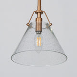 Modern Contemporary Mini 1-light Cone Kitchen Islands Pendant Lights with Seeded Glass Shade - D 7.9'' x H 70.9''