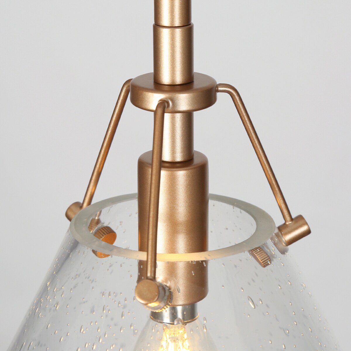 Modern Contemporary Mini 1-light Cone Kitchen Islands Pendant Lights with Seeded Glass Shade - D 7.9'' x H 70.9''