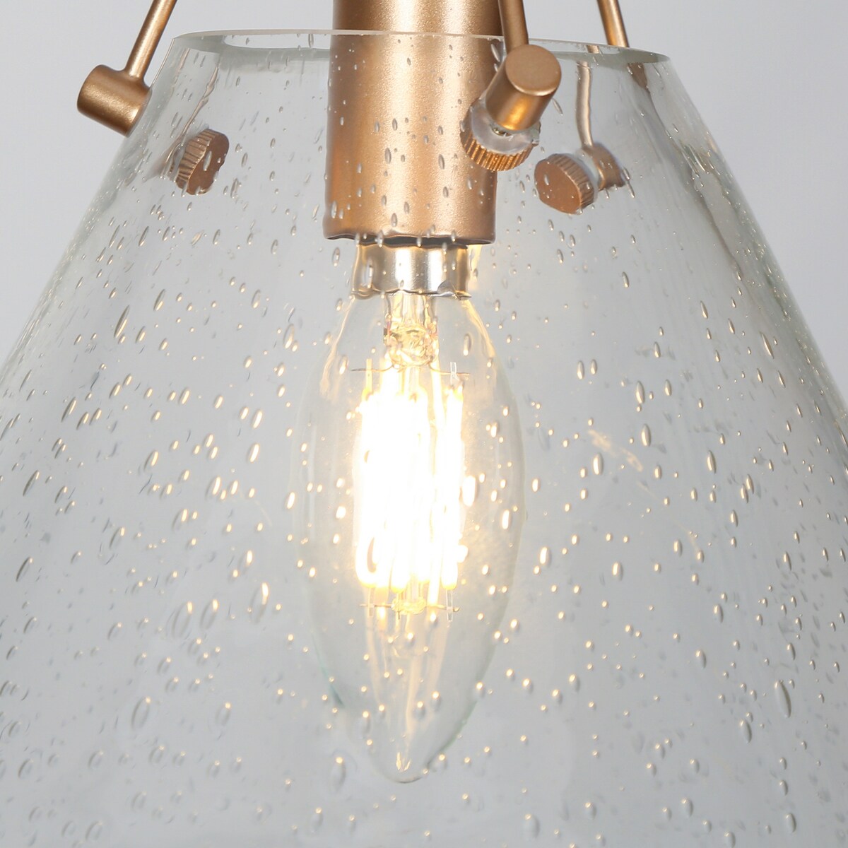 Modern Contemporary Mini 1-light Cone Kitchen Islands Pendant Lights with Seeded Glass Shade - D 7.9'' x H 70.9''
