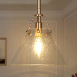 Modern Contemporary Mini 1-light Cone Kitchen Islands Pendant Lights with Seeded Glass Shade - D 7.9'' x H 70.9''