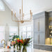 Modern Glam 6-Light Classic Candle Chandelier Gold Franch Country Wheel Dining Room Lighting