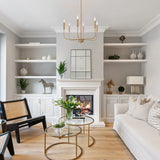 Modern Glam 6-Light Classic Candle Chandelier Gold Franch Country Wheel Dining Room Lighting