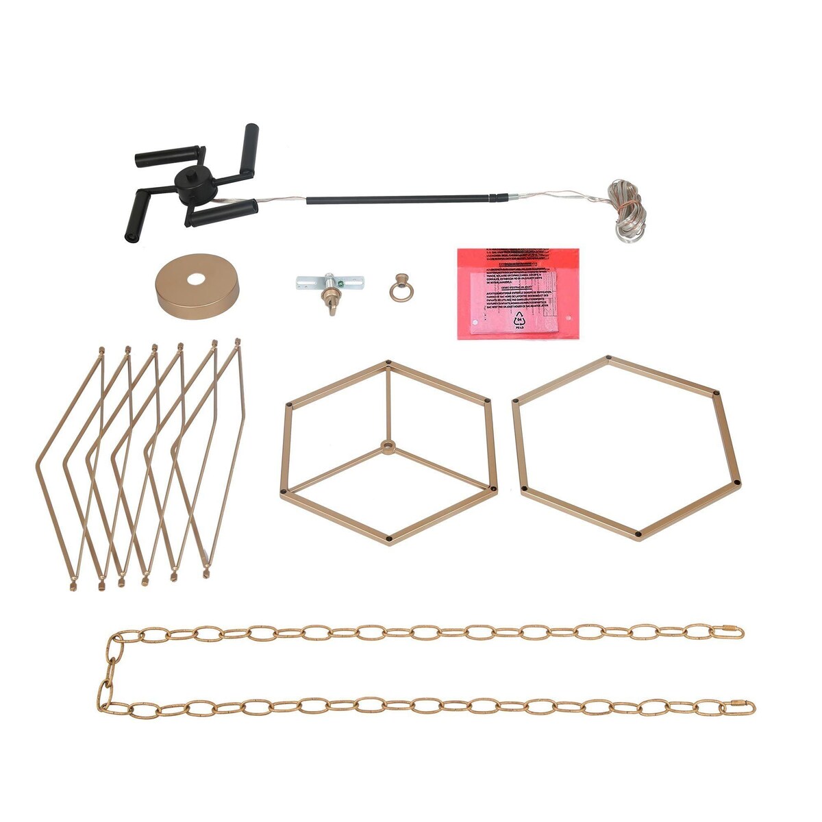 Modern Contemporary Gold Chandelier Geometric Lantern Large Kitchen Island Pendant Lights - Gold and Black - D12.5"x H 18"