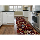 World Rug Gallery Modern Contemporary Leaves Design Burgundy Area Runner Rug (2' x 7'2) - 2' x 7'2" Runner