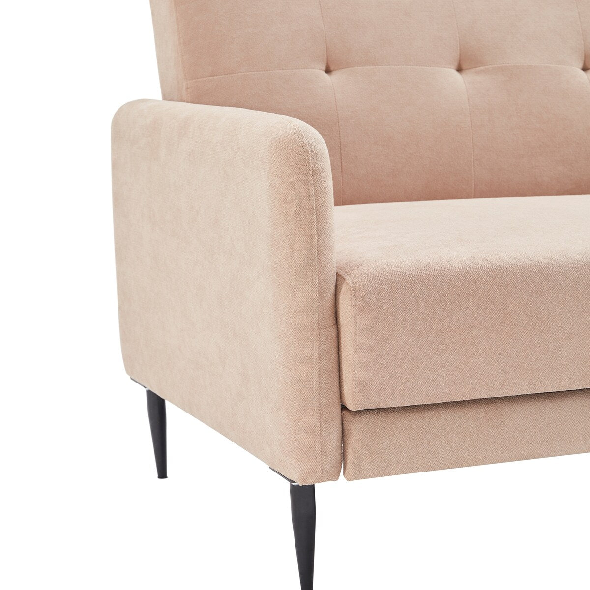 Modern Convertible Folding Futon Sofa Bed Linen Upholstered