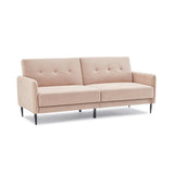 Modern Convertible Folding Futon Sofa Bed Linen Upholstered