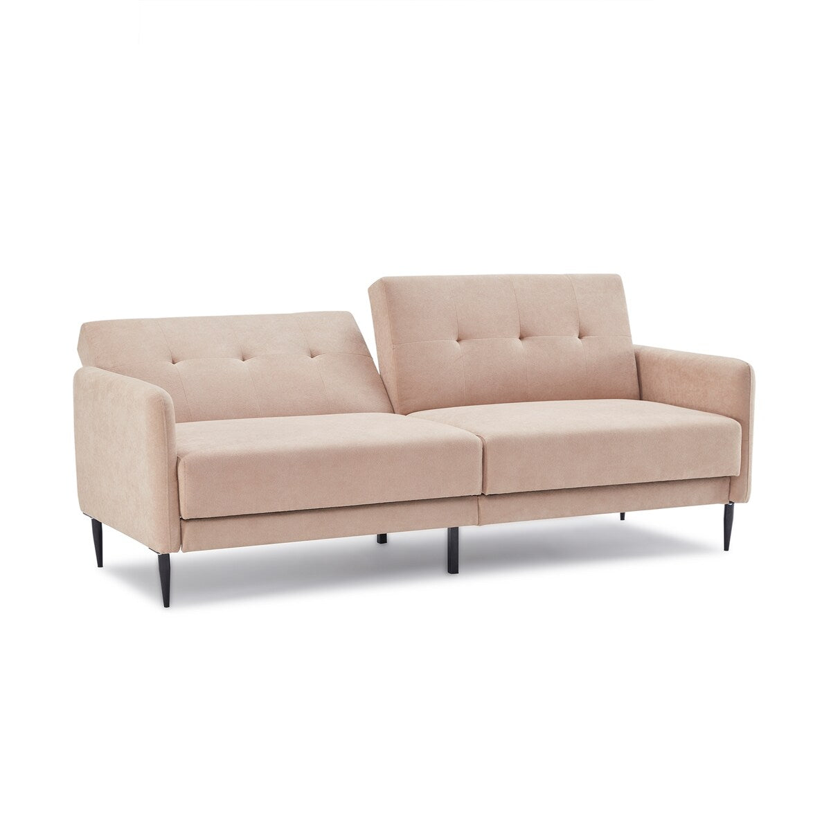 Modern Convertible Folding Futon Sofa Bed Linen Upholstered