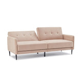 Modern Convertible Folding Futon Sofa Bed Linen Upholstered