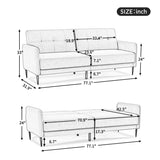 Modern Convertible Folding Futon Sofa Bed Linen Upholstered