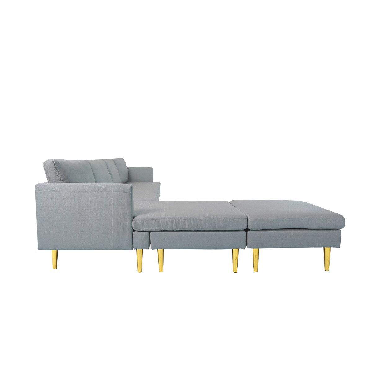 Modern Convertible Sectional Sofa with Reversible Chaise and Arm Chair