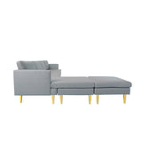 Modern Convertible Sectional Sofa with Reversible Chaise and Arm Chair