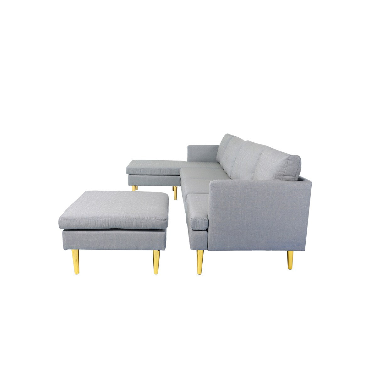 Modern Convertible Sectional Sofa with Reversible Chaise and Arm Chair