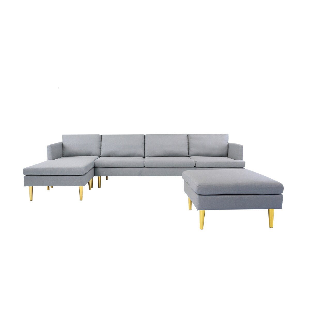 Modern Convertible Sectional Sofa with Reversible Chaise and Arm Chair