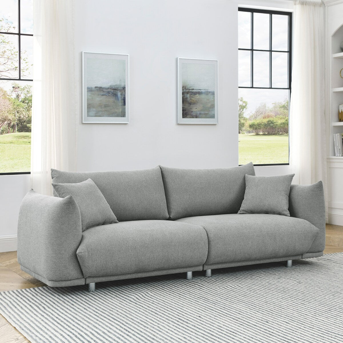 Modern Couch for Living Room Sofa,Solid Wood Frame and Stable Metal Le