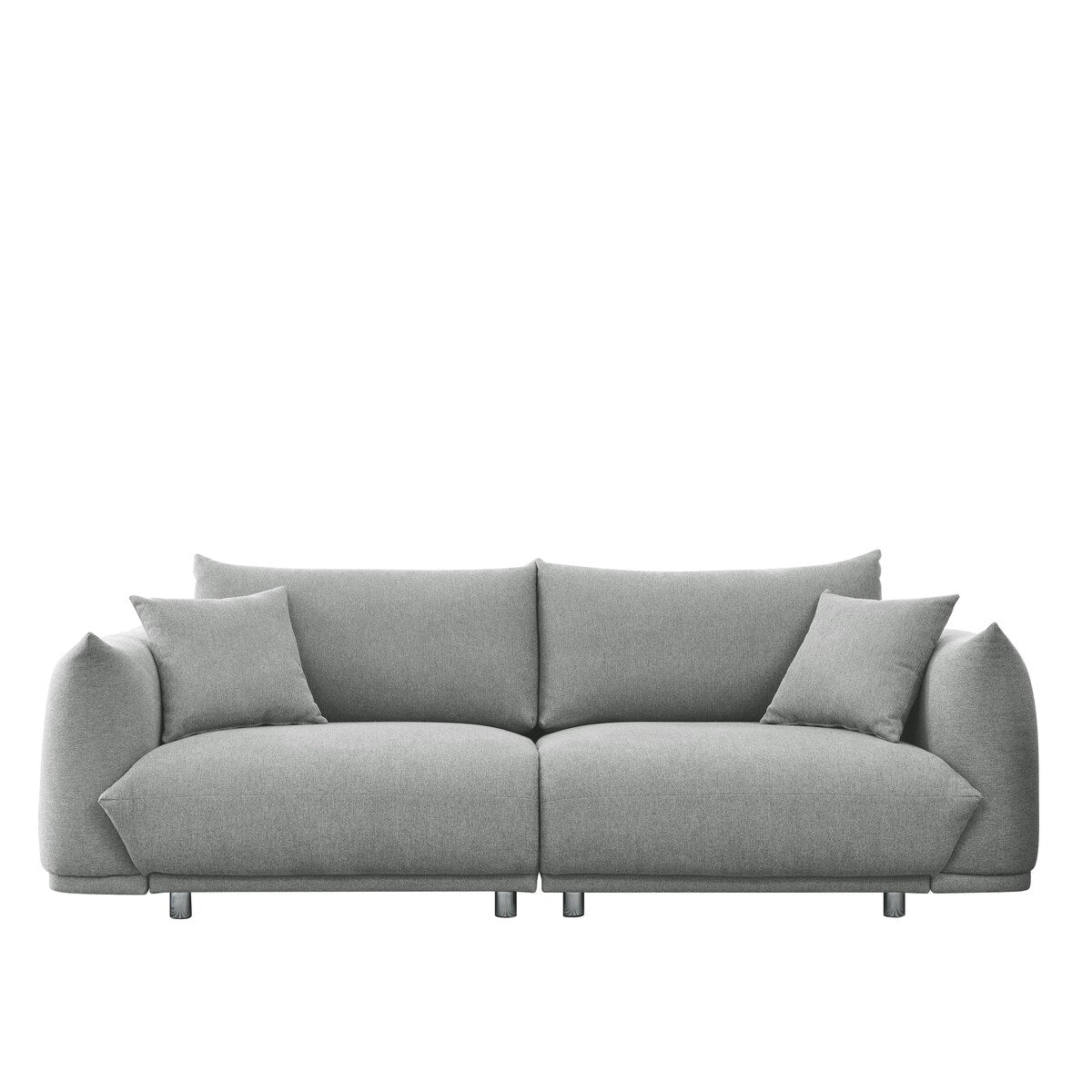 Modern Couch for Living Room Sofa,Solid Wood Frame and Stable Metal Legs, 2 Pillows, Sofa Furniture for Apartment