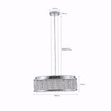 Modern Crystal Chandelier 18.9 Inches Round Ceiling Light Flush Mount Fixture
