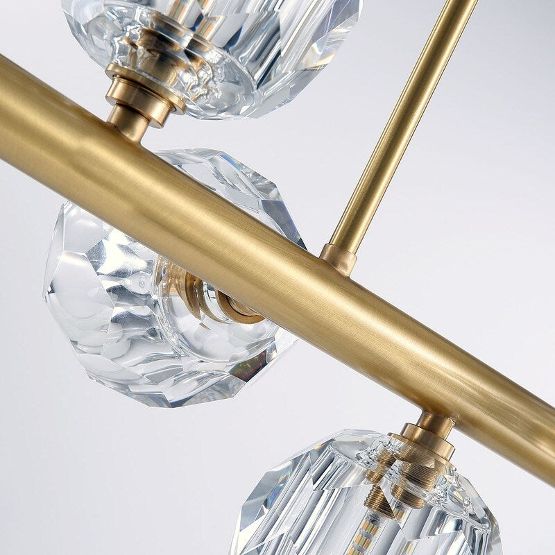 Modern Crystal Chandelier 8-Light Gold Pendant Light Dining Room Light