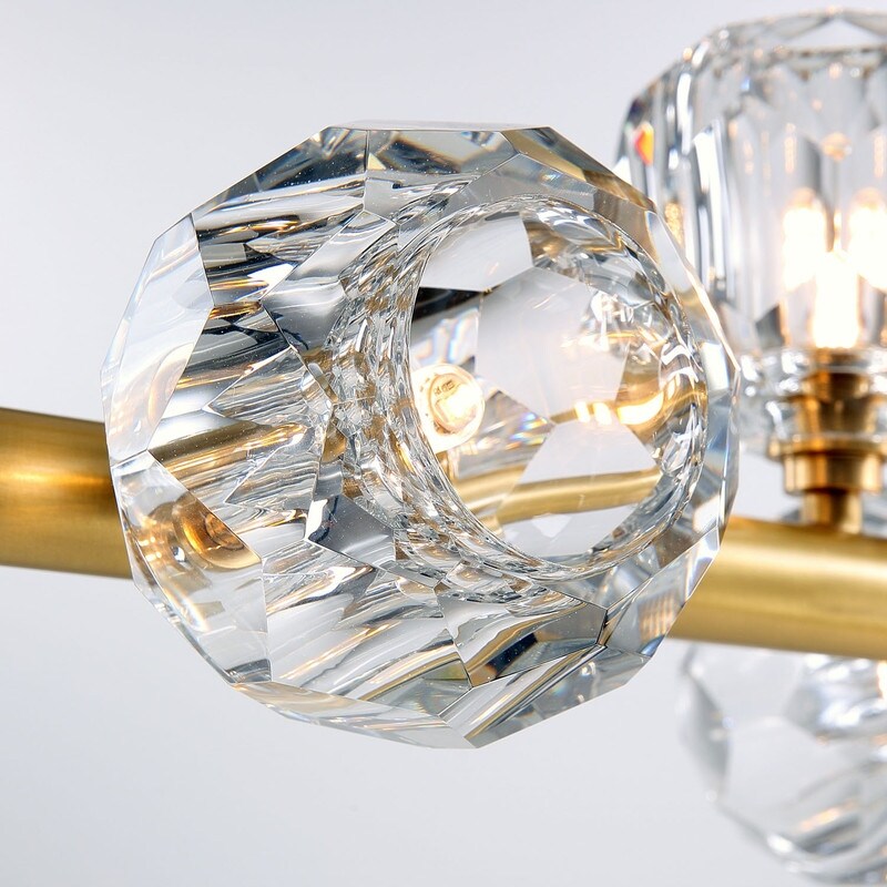 Modern Crystal Chandelier 8-Light Gold Pendant Light Dining Room Light