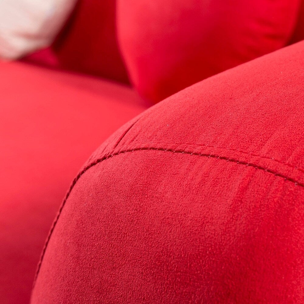 Modern Curved Red Velvet Sectional