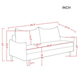 Modern Cushion Back Loveseat