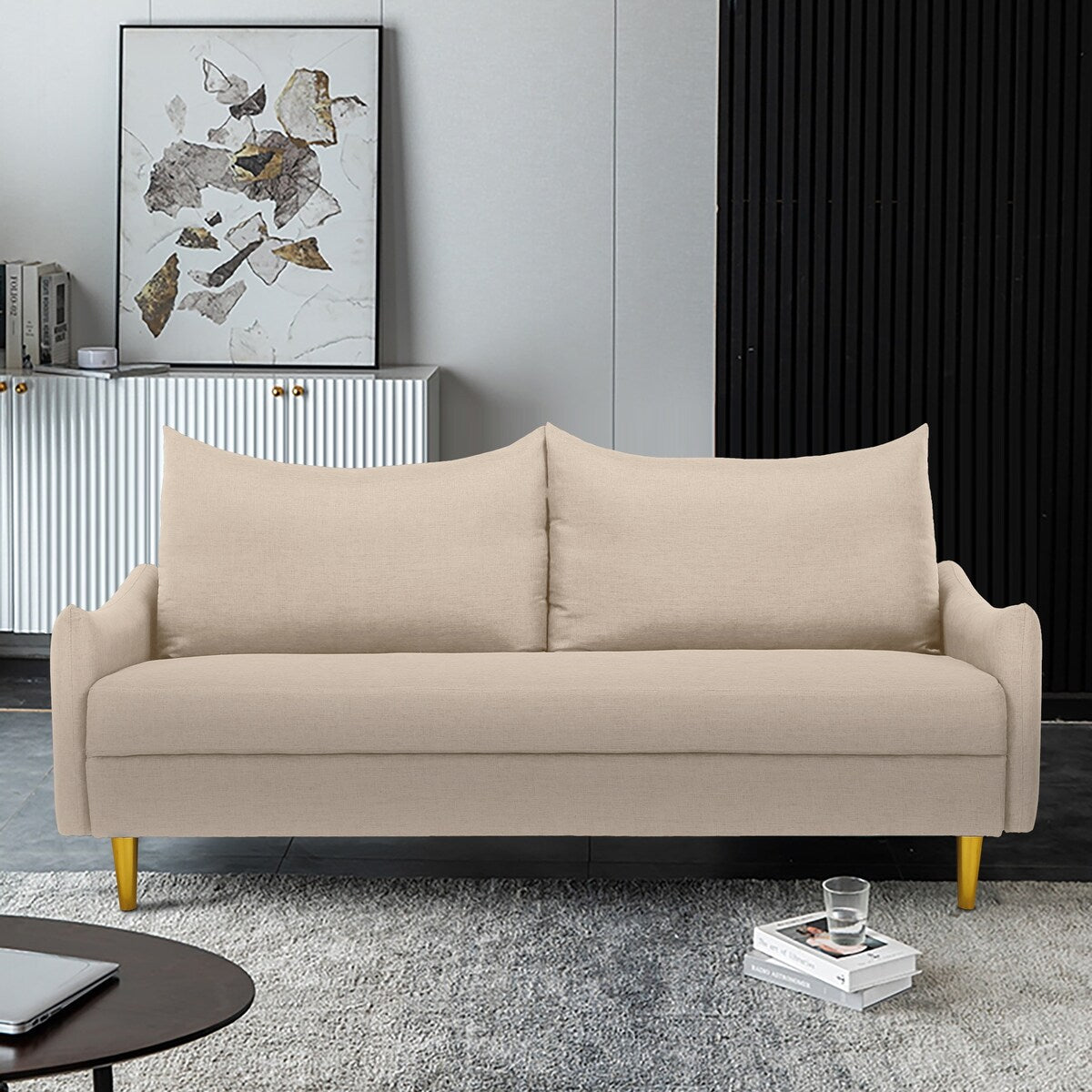 Modern Cushion Back Loveseat