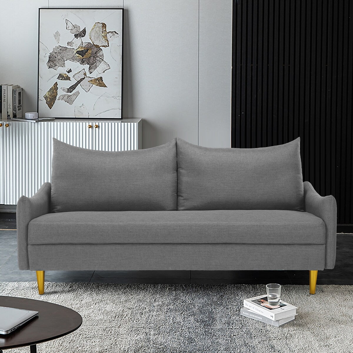 Modern Cushion Back Loveseat