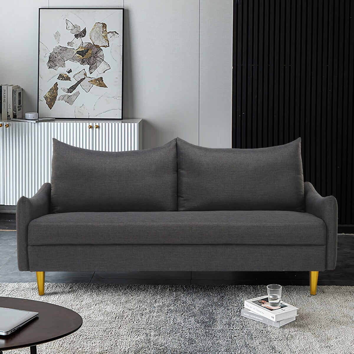 Modern Cushion Back Loveseat