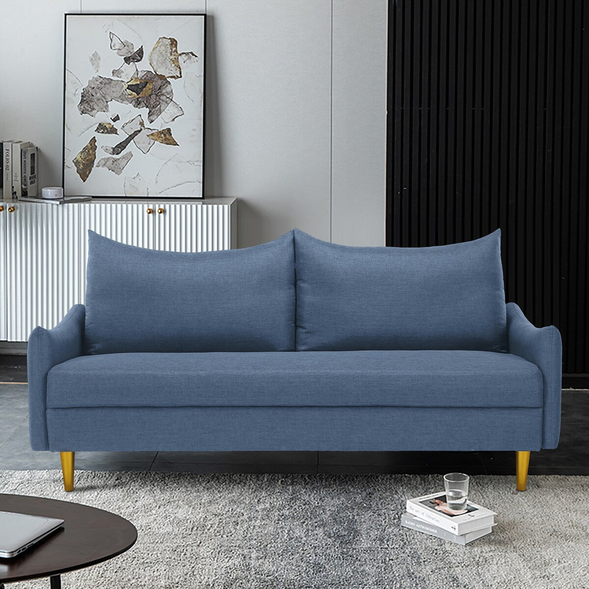 Modern Cushion Back Loveseat