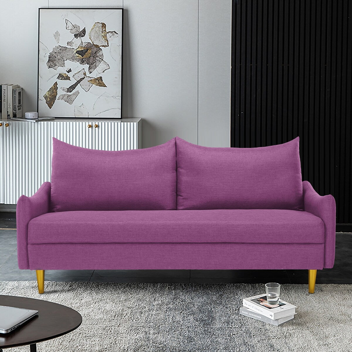 Modern Cushion Back Loveseat