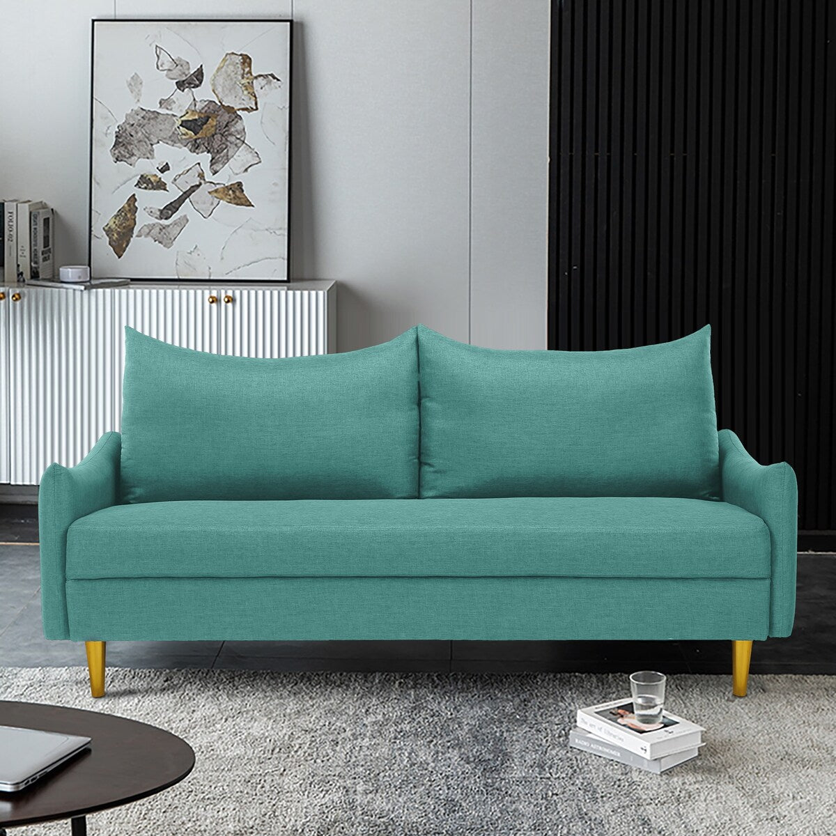 Modern Cushion Back Loveseat