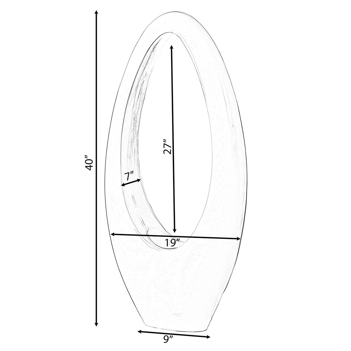 Modern Decorative White Oval Centerpiece Vase Wedding Flower Stand Holder, for Living Room, Entryway or Dining Room, 40 inch