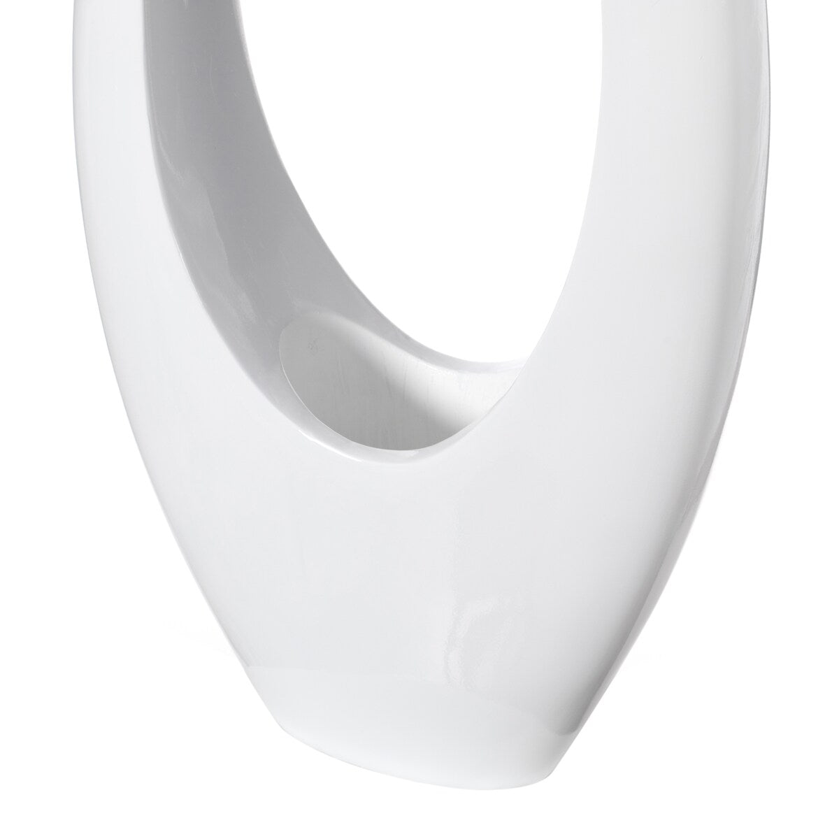 Modern Decorative White Oval Centerpiece Vase Wedding Flower Stand Holder, for Living Room, Entryway or Dining Room, 40 inch