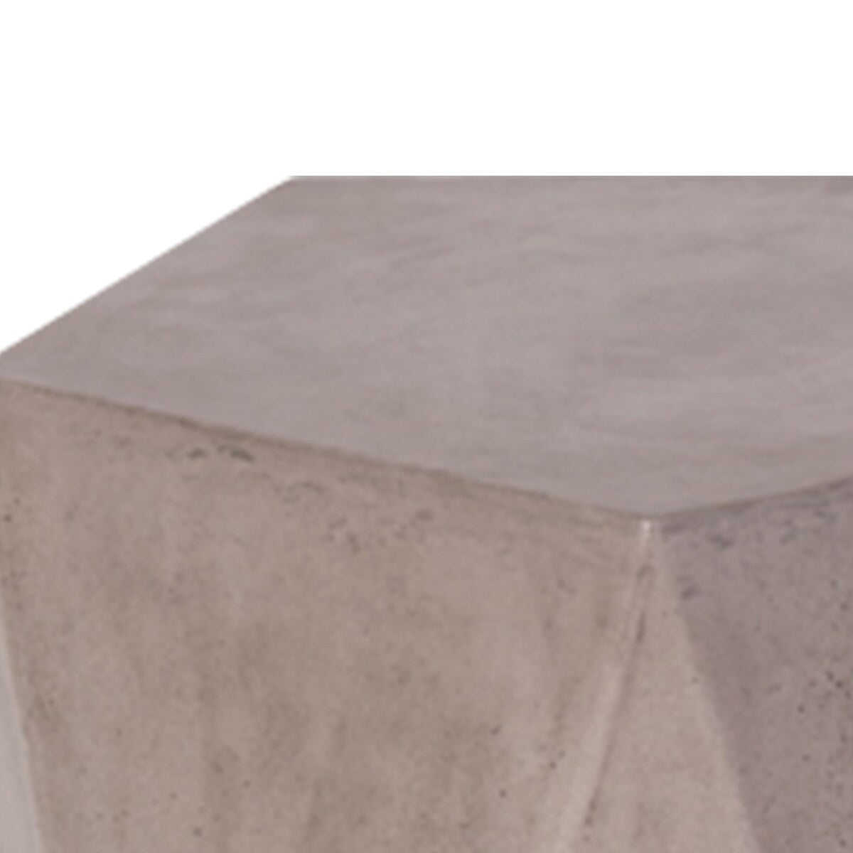 Modern Design Faceted Concrete Stool with Pentagonal Top, Gray