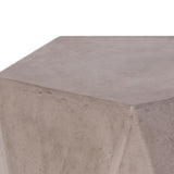 Modern Design Faceted Concrete Stool with Pentagonal Top, Gray