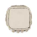 Modern Design Handcrafted Fabric Pouf with Tassels，Softness And Comfort