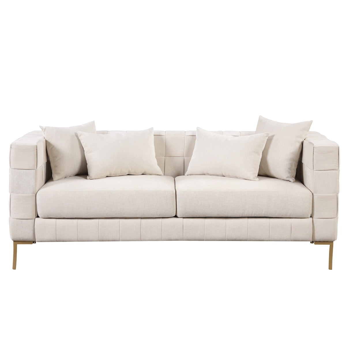 Modern Design Sofa 80.5" Upholstered Sofa with 4 Pillows