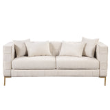 Modern Design Sofa 80.5" Upholstered Sofa with 4 Pillows