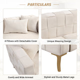 Modern Design Sofa 80.5" Upholstered Sofa with 4 Pillows