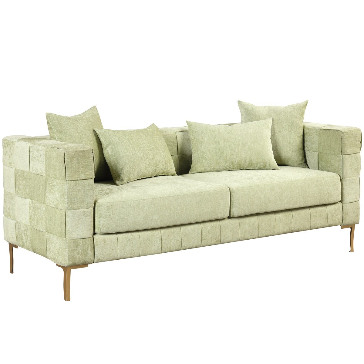 Modern Design Sofa 80.5" Upholstered Sofa with 4 Pillows