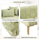 Modern Design Sofa 80.5" Upholstered Sofa with 4 Pillows