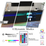 Modern Design TV Stand Entertainment Center with Color LED Lights - 13.77 x 70.86 x 17.71