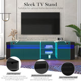 Modern Design TV Stand Entertainment Center with Color LED Lights - 13.77 x 70.86 x 17.71