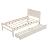 Modern Design Twin Size Platform Bed Frame with 2 Drawers