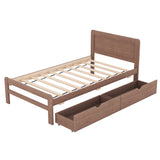Modern Design Twin Size Platform Bed Frame with 2 Drawers