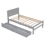 Modern Design Twin Size Platform Bed Frame with 2 Drawers