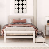 Modern Design Twin Size Platform Bed Frame with 2 Drawers