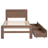 Modern Design Twin Size Platform Bed Frame with 2 Drawers