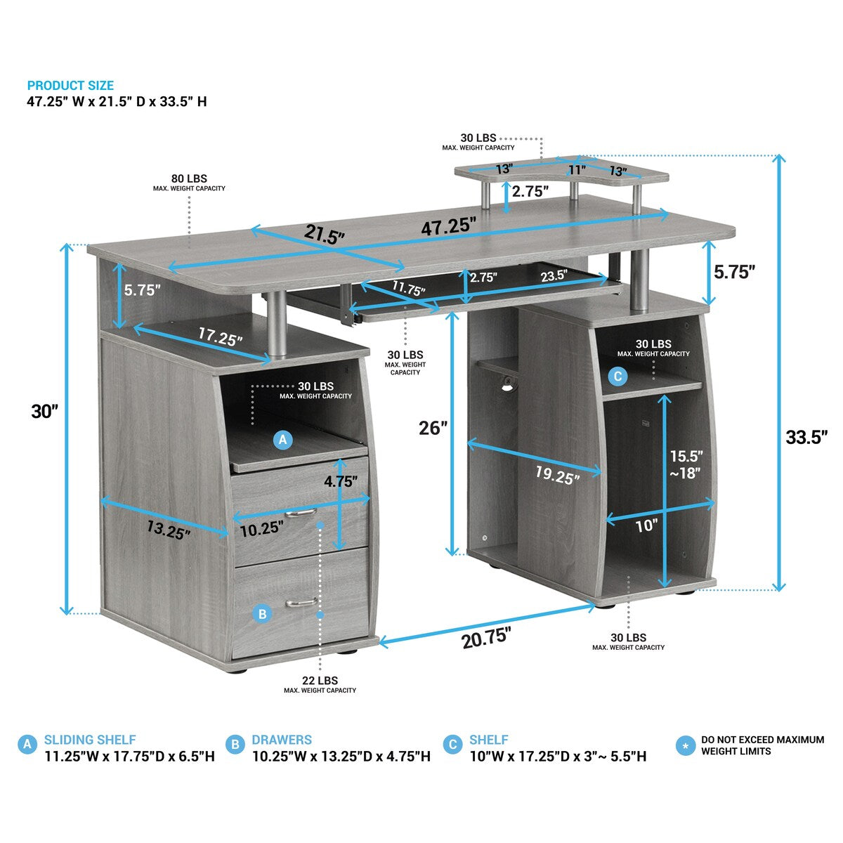 Modern Designs Executive Style Workstation Computer Desk